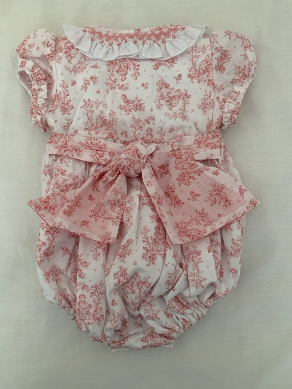 NWT Pepa London Audrey Smocked Toile Romper Pink 18M - Picture 4 of 12